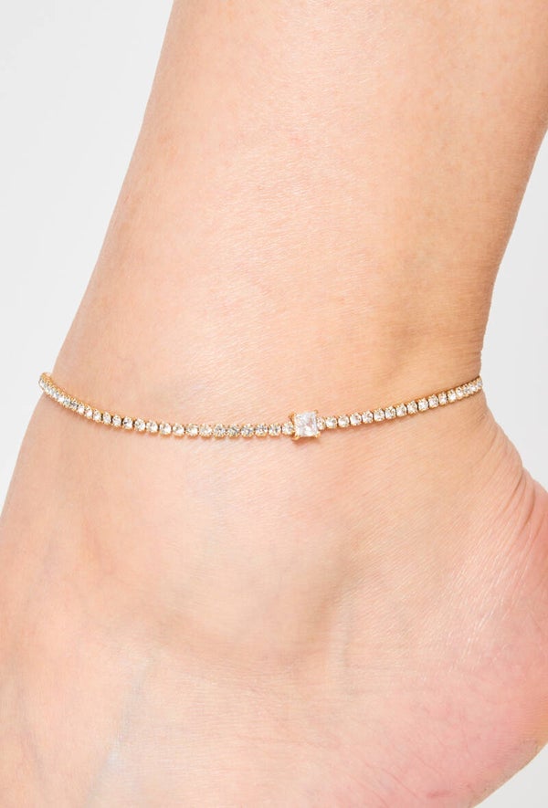 Chaînes de cheville diamant - Acier Inoxydable