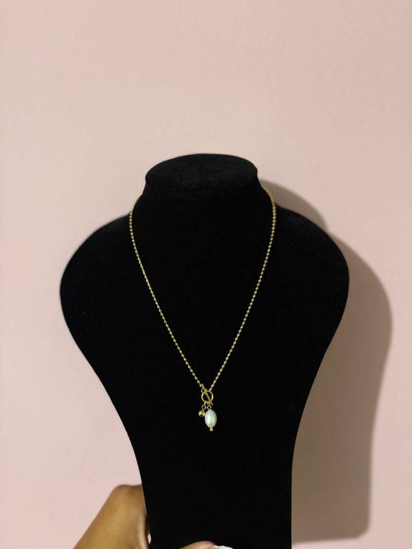 Collier perle naturelle - Acier inoxydable