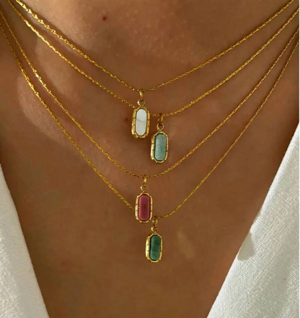 Collier éclat Minéral - Acier inoxydable