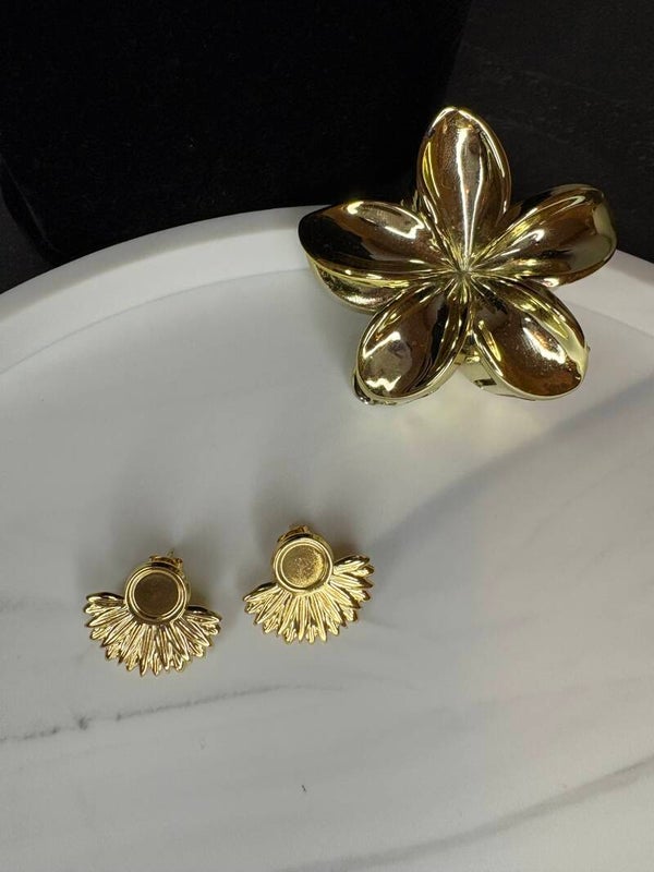 Boucles d’oreilles pétales doré - Acier inoxydable
