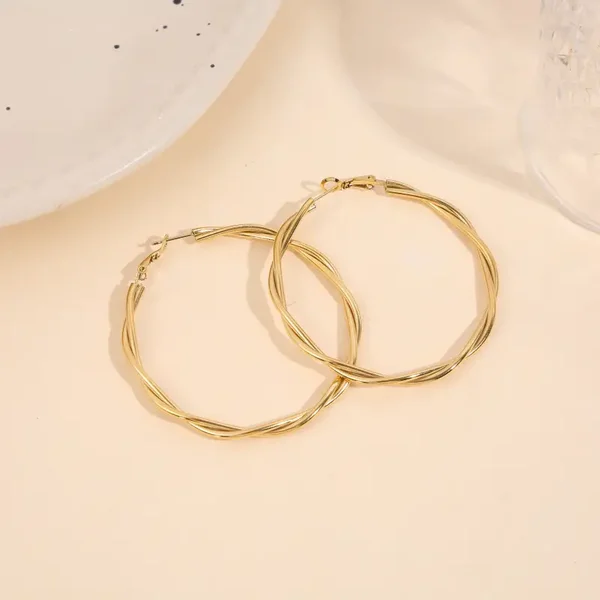 Boucle d’oreille Twist élégance - Acier inoxydable