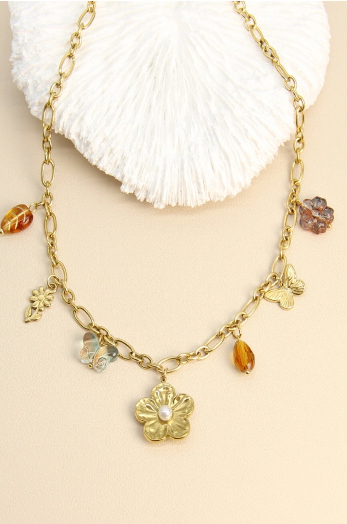 Collier Charms Flora Dorée