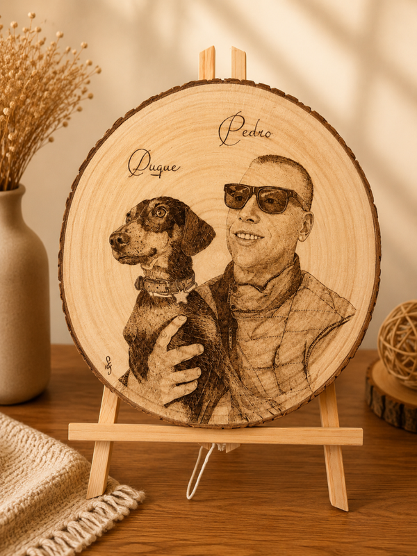 Figura extra para retrato pirograbado.