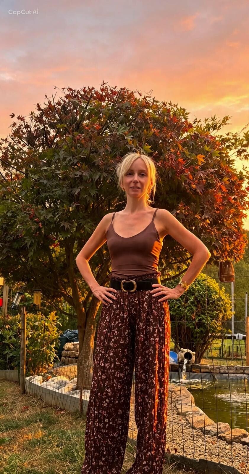 Pantalon plissé Flora choco