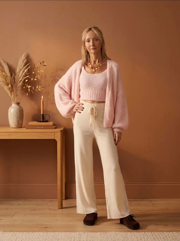 Pantalon en maille côtelée Fanny écru