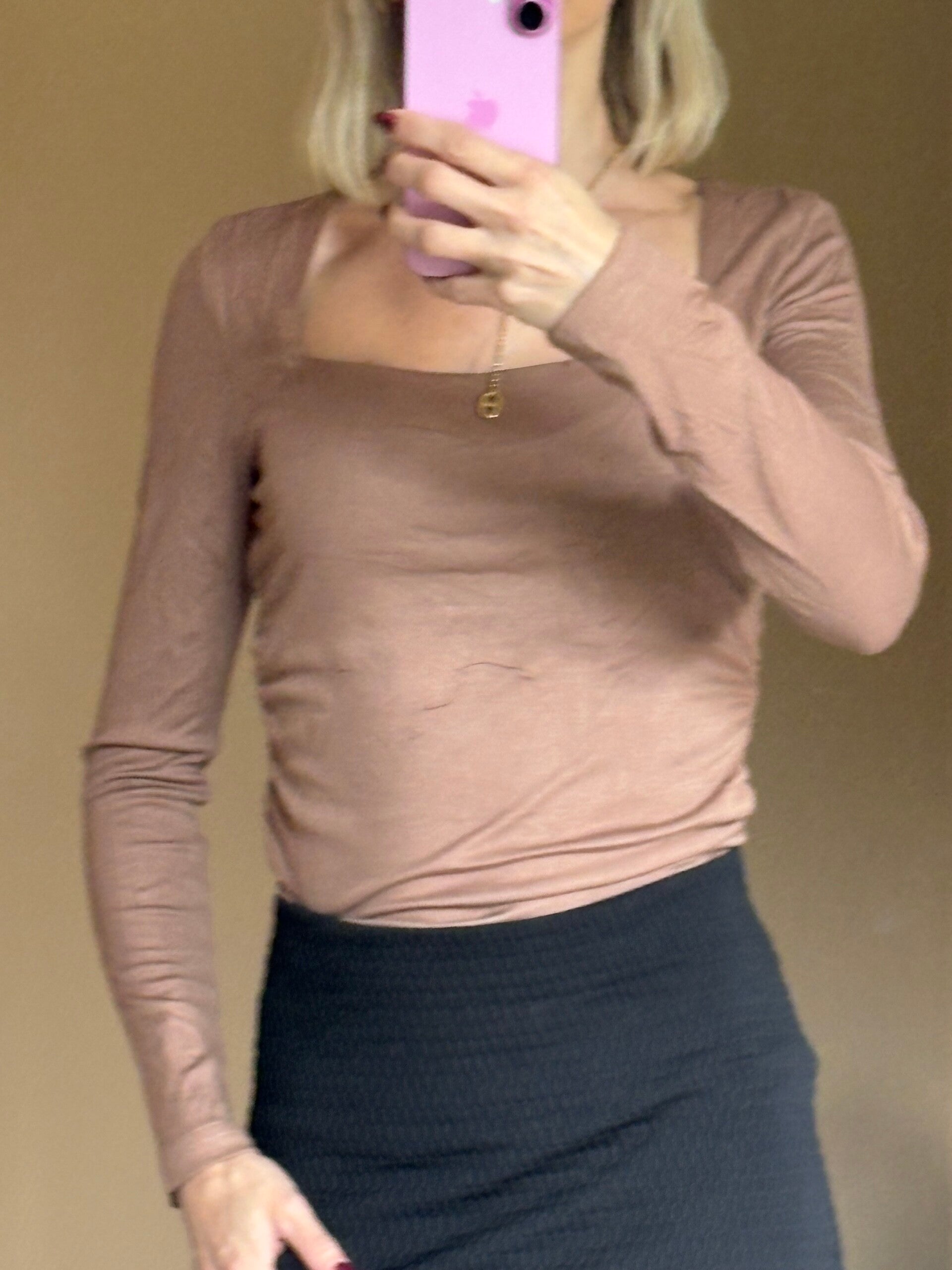 Top manches longues caramel