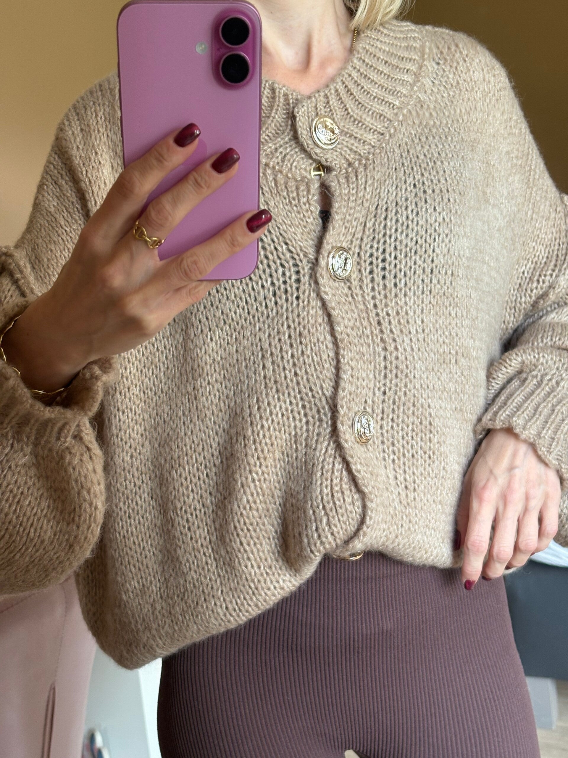 Gilet oversize camel