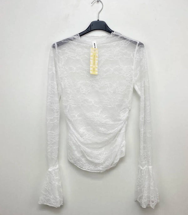 Top en dentelle blanc