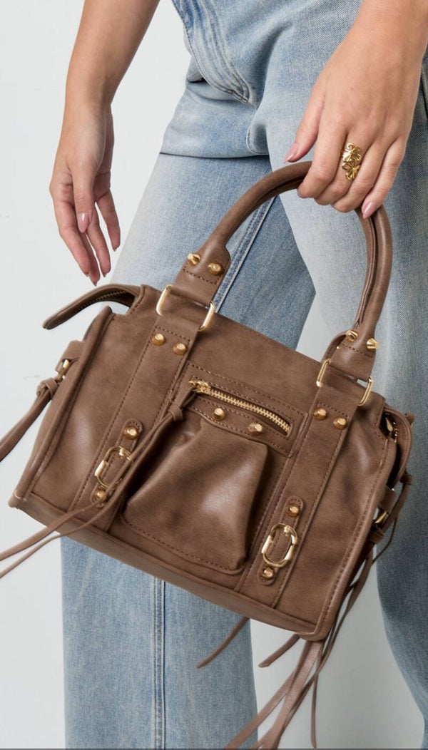 Sac effet cuir marron