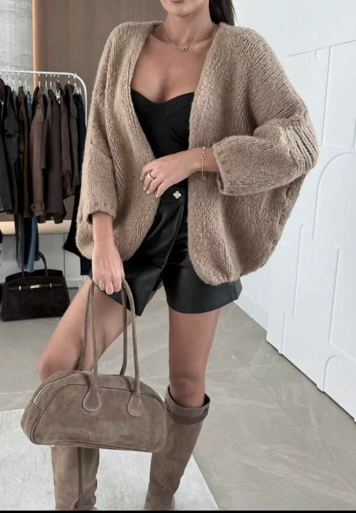 Gilet en laine taupe