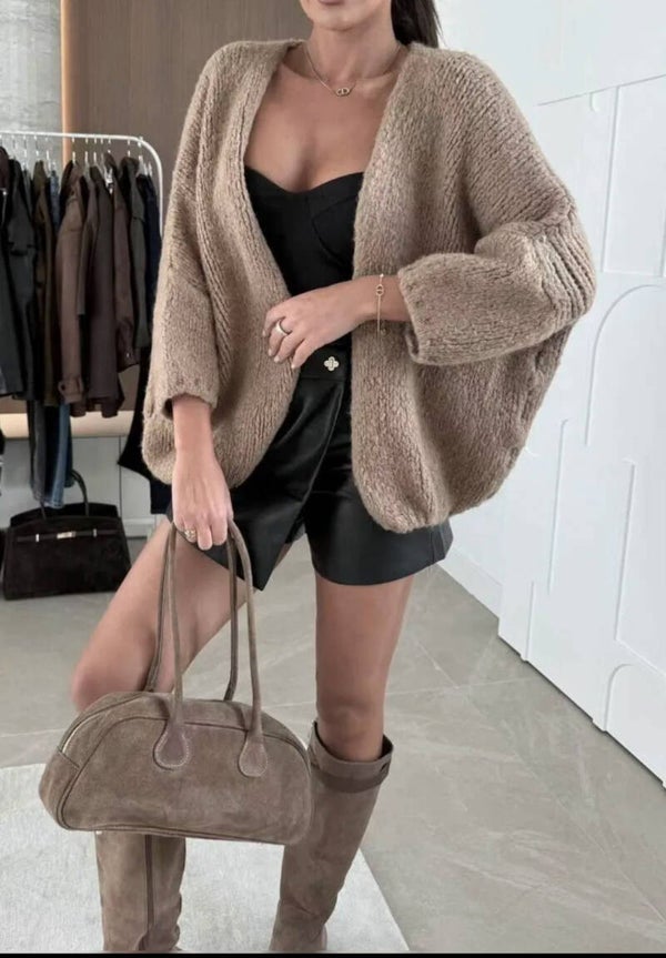 Gilet en laine taupe