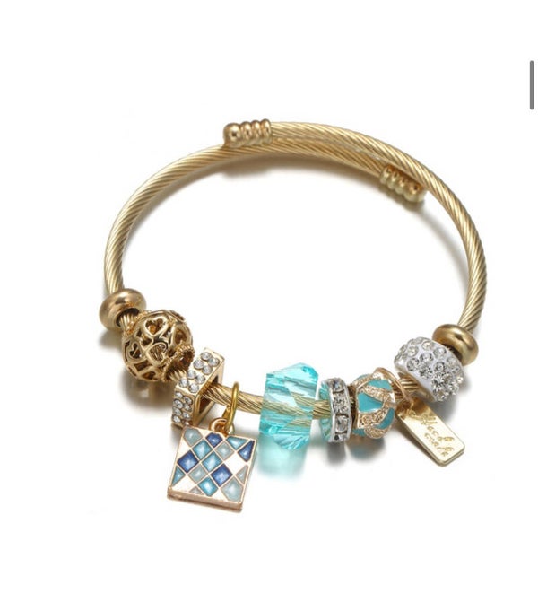 Bracelet breloque mosaïque carré