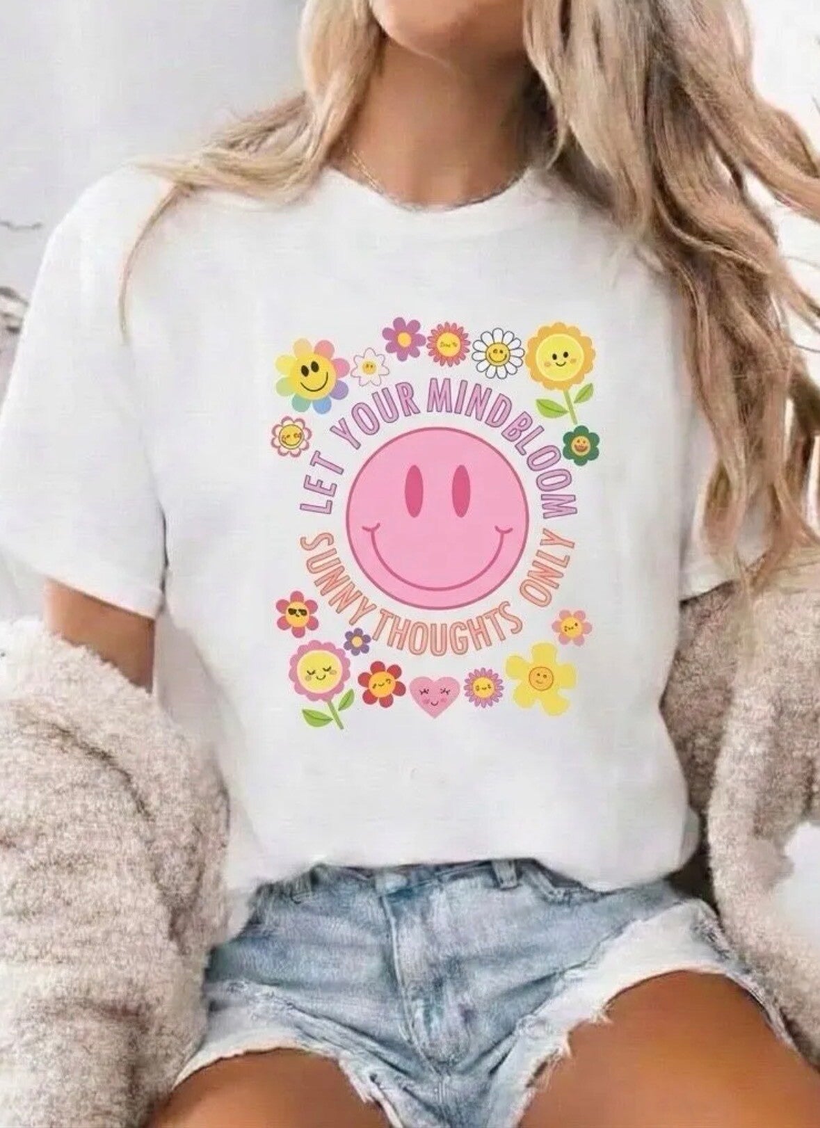 T shirt smiley rose