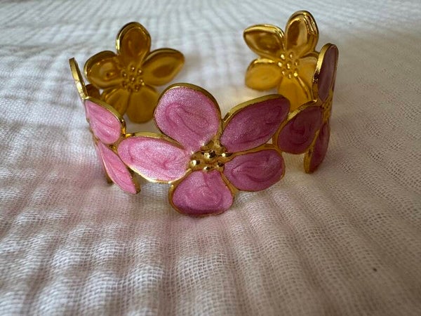 Manchette Flora rose
