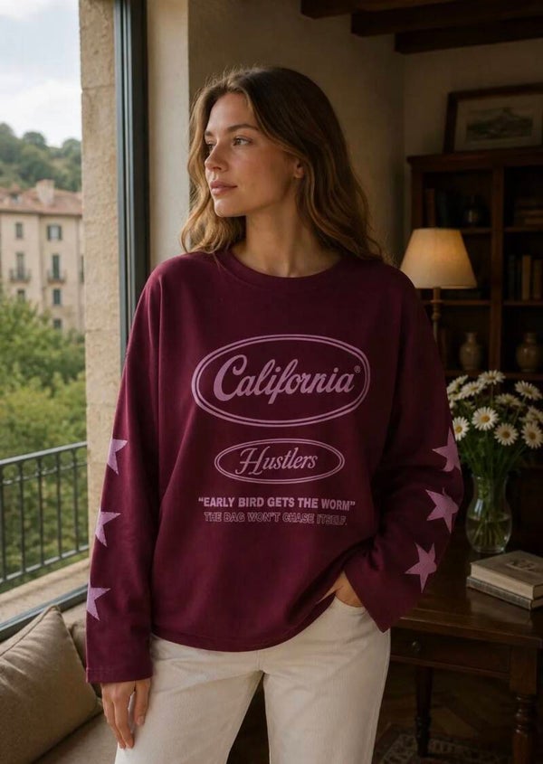 Sweat Caifornia bordeaux