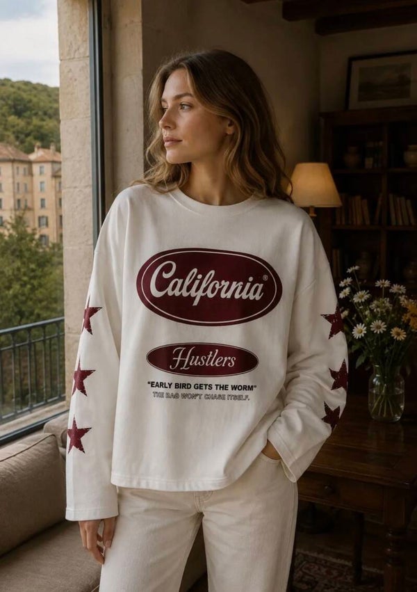 Sweat california blanc et choco