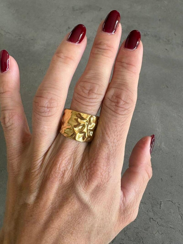 Bague effet martelé
