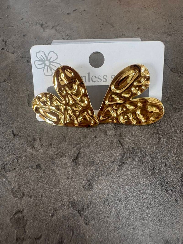 Boucles d’oreilles cœur texturé