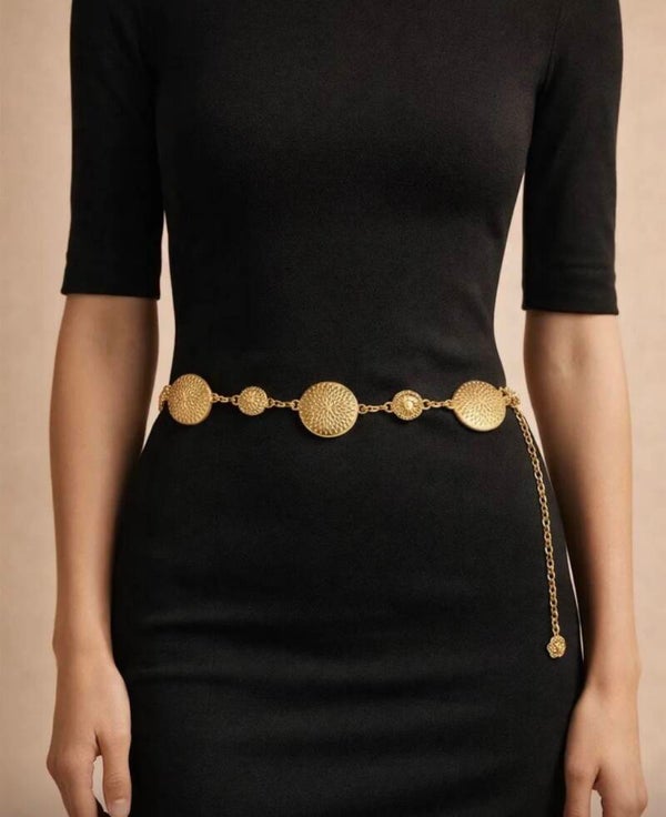Ceinture dorée ronds