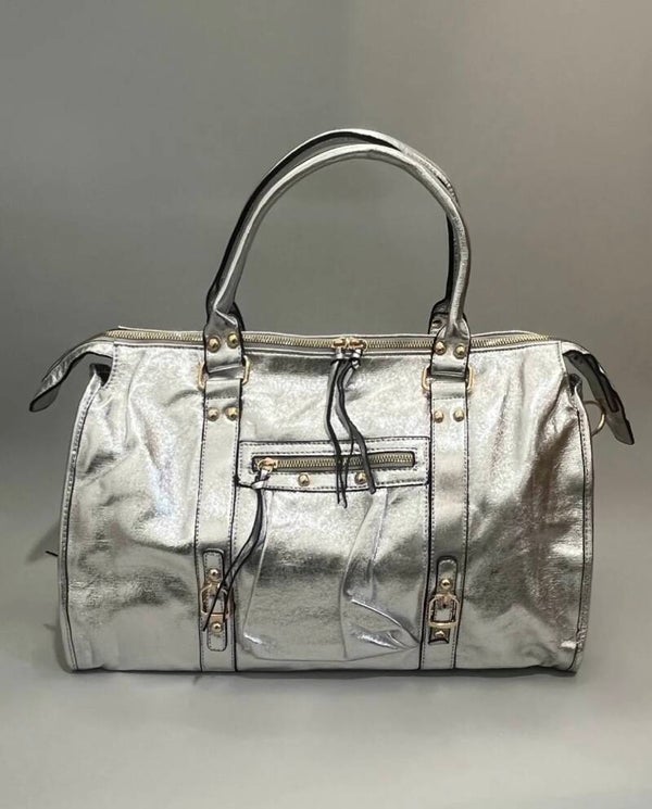 Sac à main argenté XL