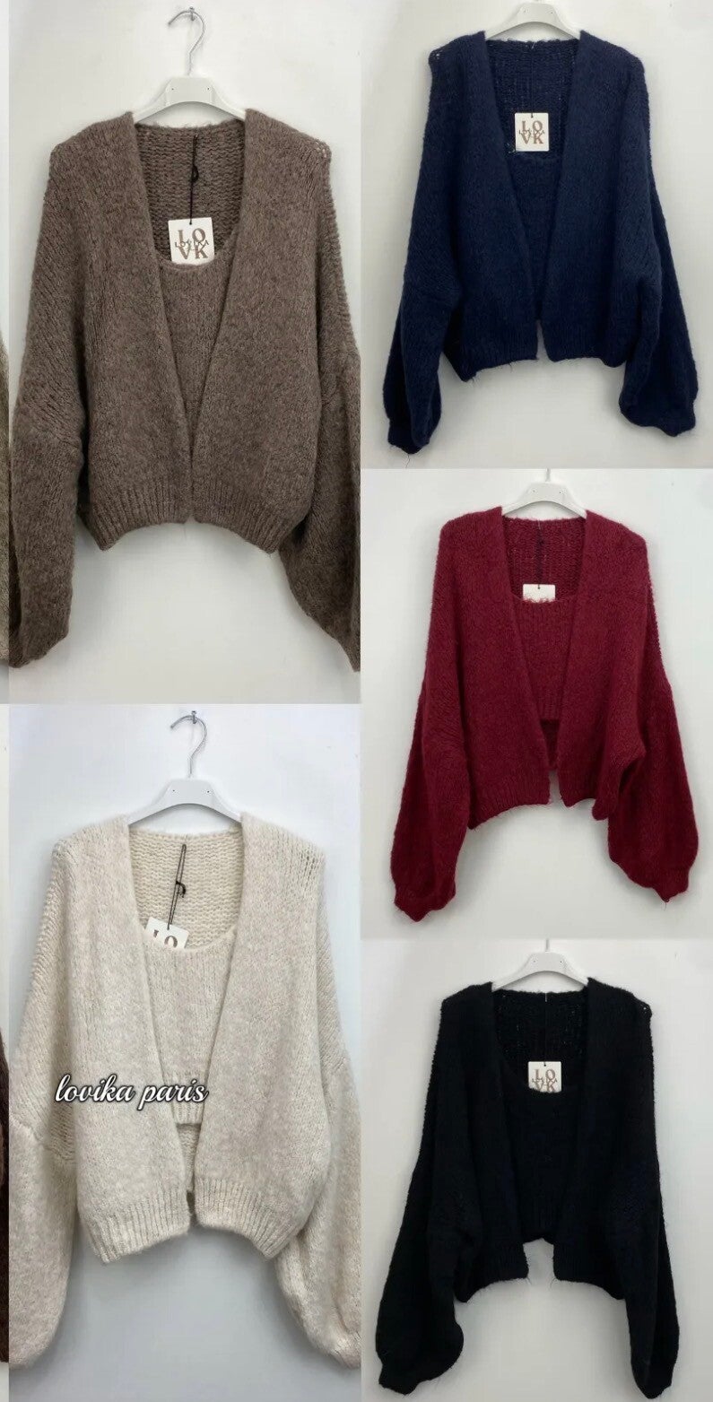Ensemble gilet et crop top en laine