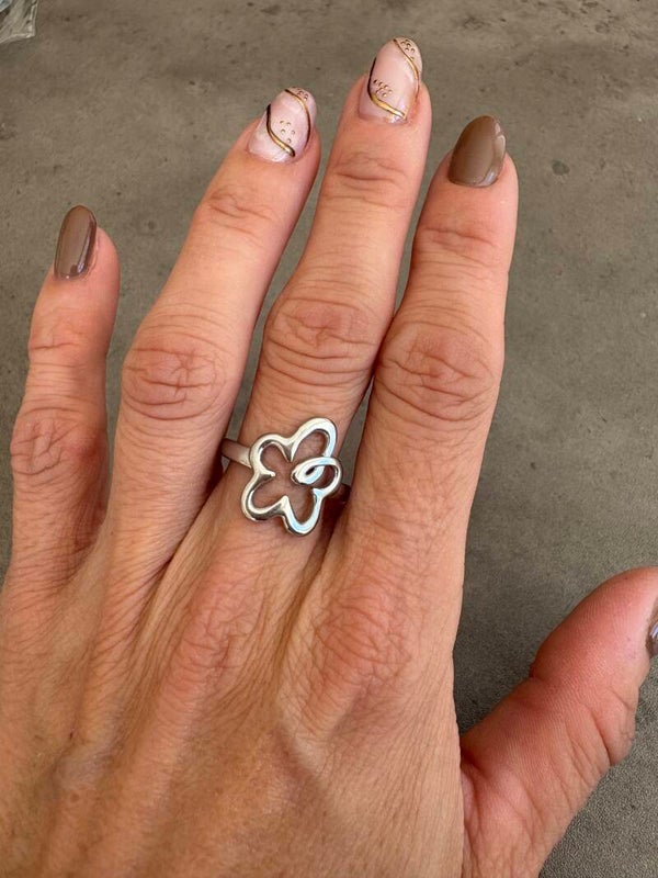 Bague Flower argentée