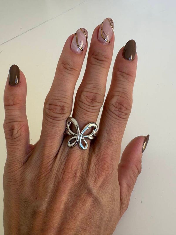 Bague Butterfly argentée