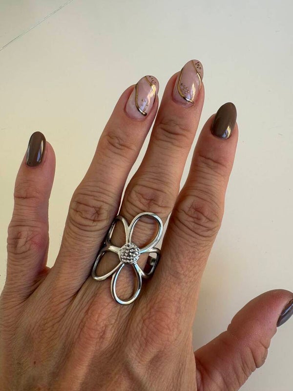 Bague Pétale argenté