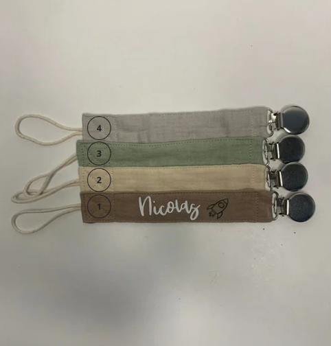 Attache tétine en tissu Personnalisable