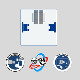 Detailansicht einer Nakamura-Tome TW-Multitasking-CNC-Maschine mit Werkzeugrevolver und Spindelbereich für Präzisionsbearbeitung