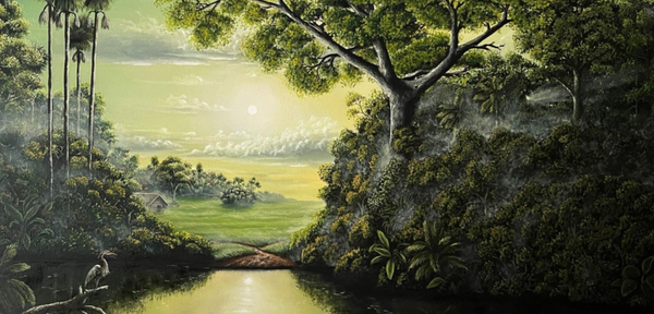 Plains in mist - 40x80cm