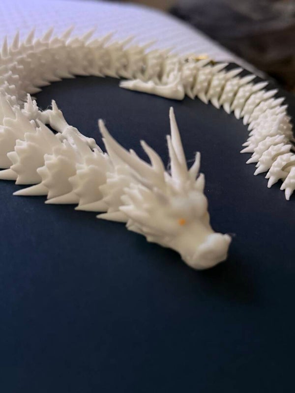 3D printed move able dragon WHITE