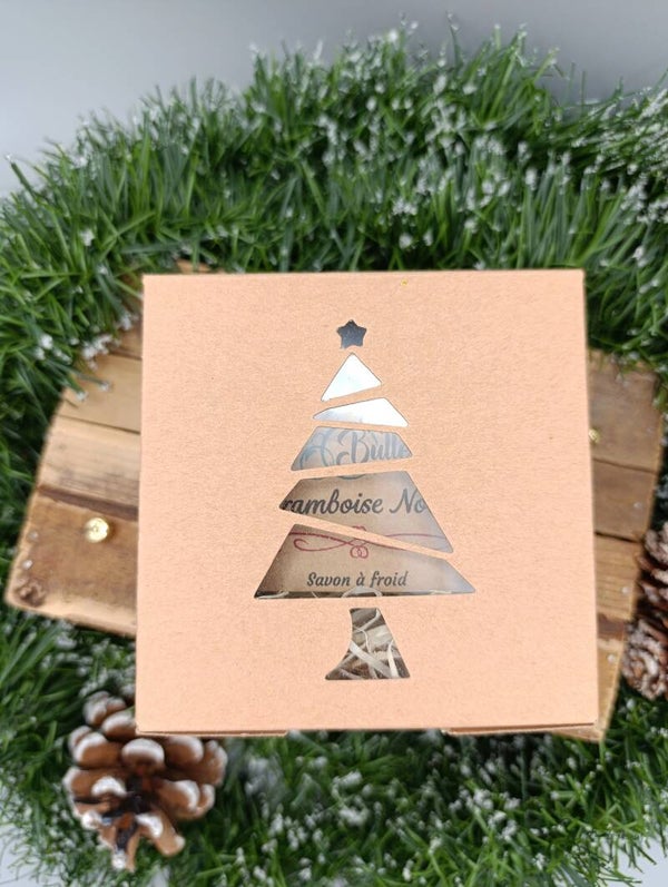 Coffret kraft motif sapin 🎄