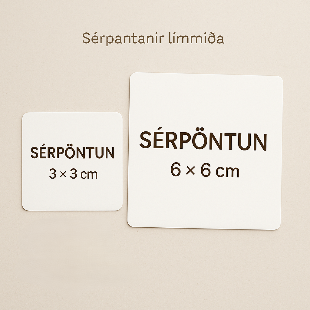 Sérhannaður límmiði