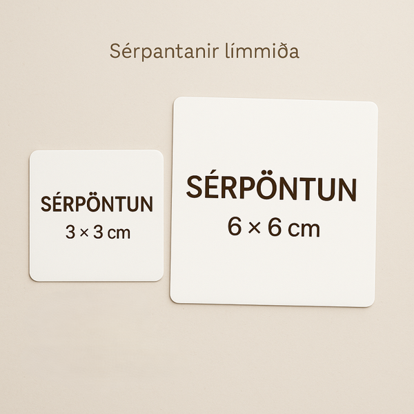 Sérhannaður límmiði
