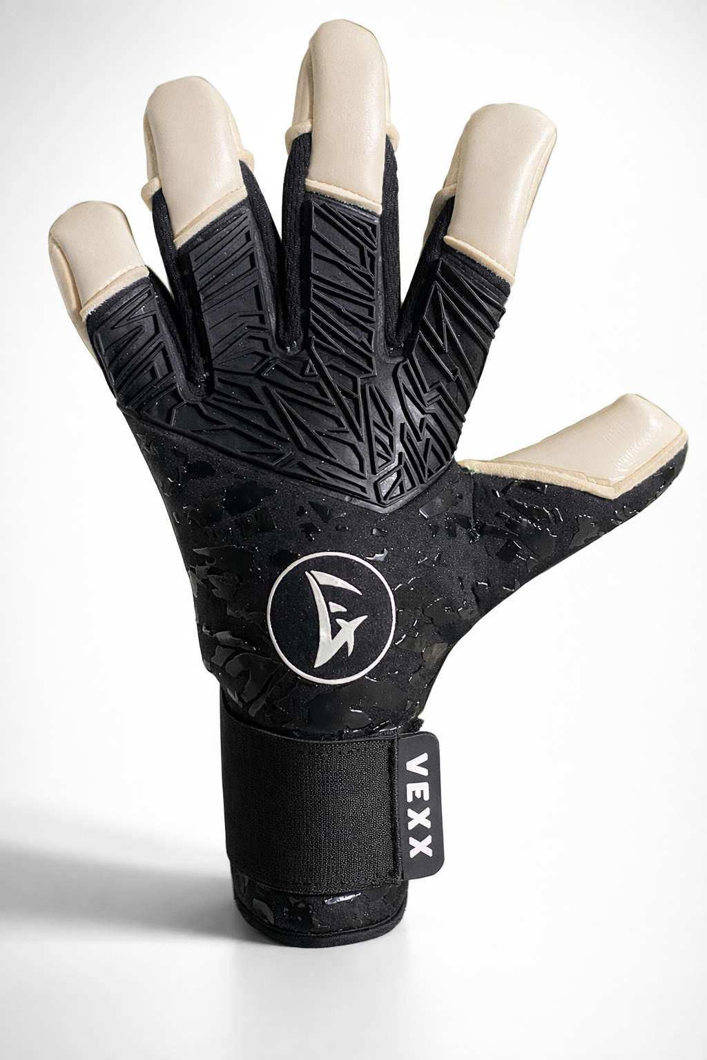 Vexx "Nova" Black Hybrid Cut Goalkeeper Gloves