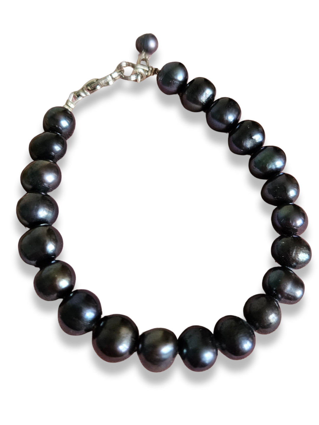 Bransoletka z czarnych, naturalnych pereł słodkowodnych 8-9mm