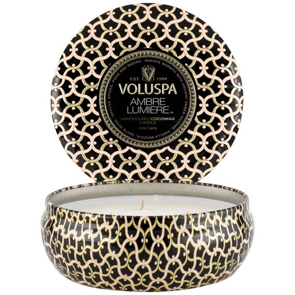Voluspa Ambre Lumiere 3 Wick Tin Candle