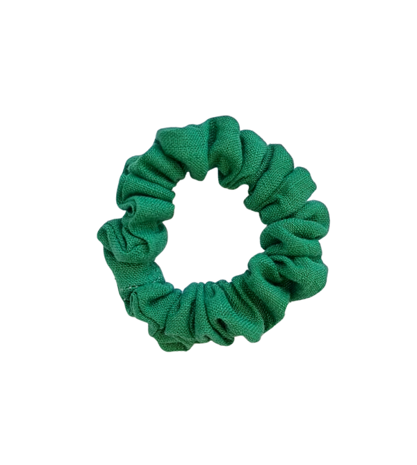 Mini scrunchie linnen felgroen