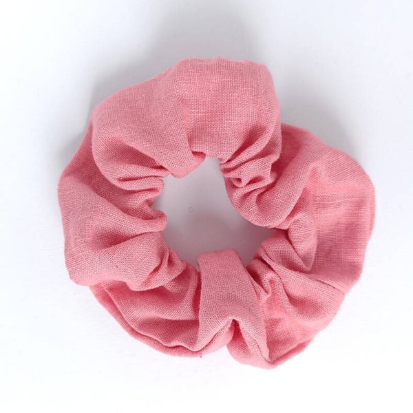 Linnen scrunchie roze