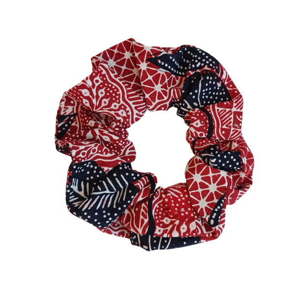 Batik scrunchie rood wit