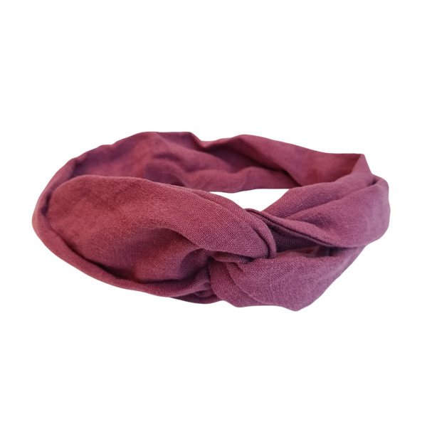 Bandana haarband met draad linnen paars