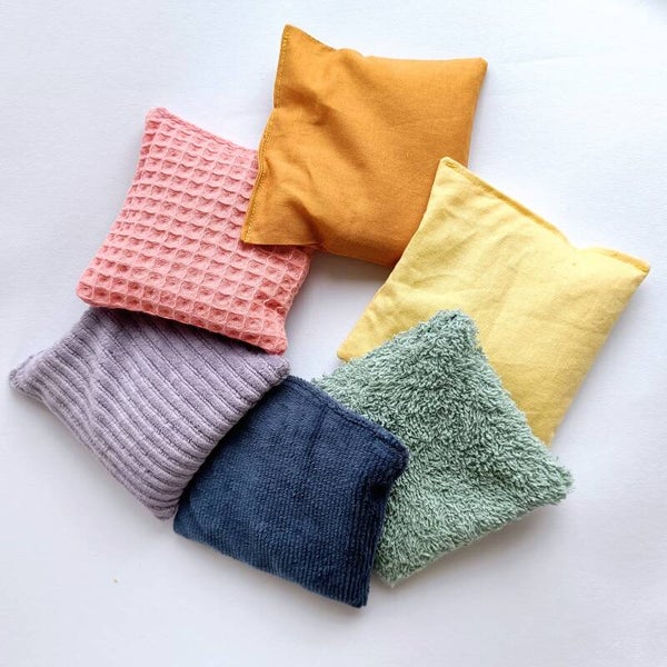 Pittenzakjes in pastel regenboogkleuren, 6 stuks