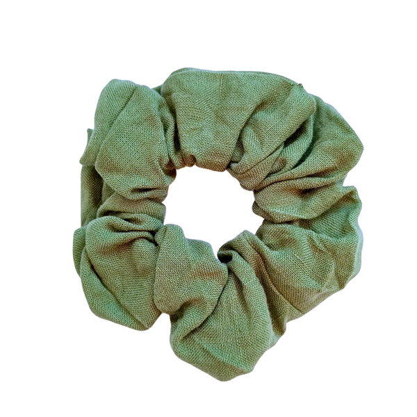 Linnen scrunchie lichtgroen