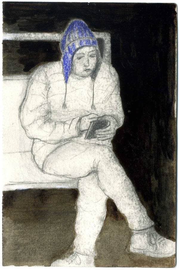 • Femme bonnet violet