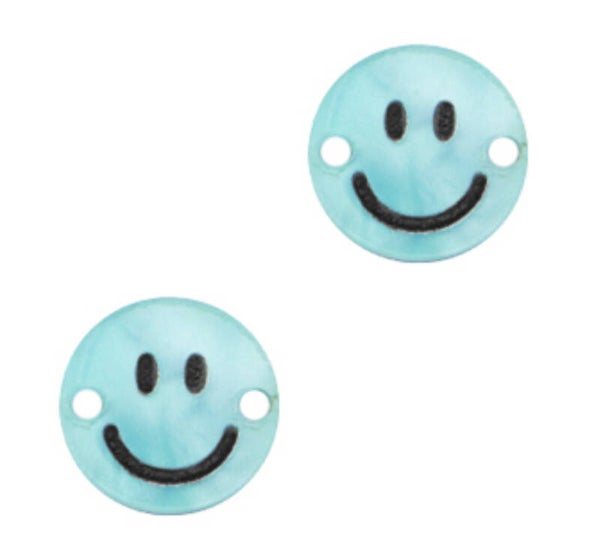 Smiley tussenstuk plexx shiny tiffany blue