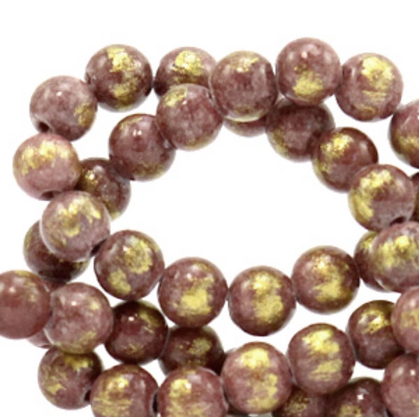 6mm natuursteen Mauve purple gold