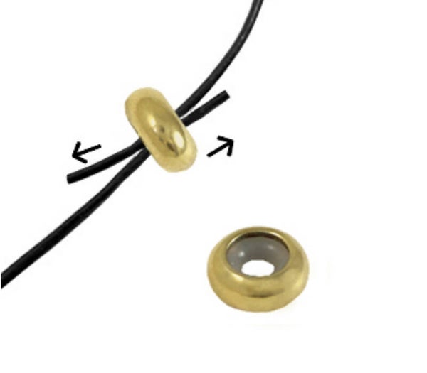 Stainless steel bead stopper - Slot Goud 7x3mm