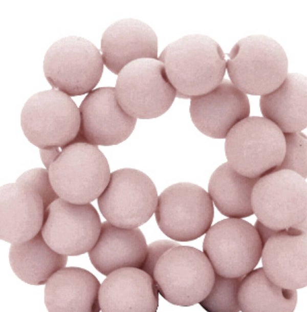 Acrylkralen 6mm matt Vintage pink