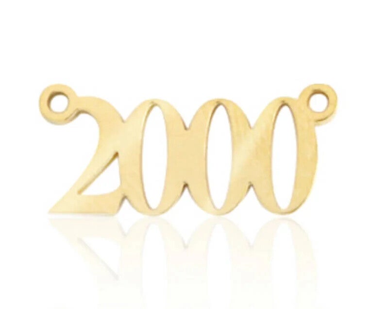 Stainless steel bedel jaartallen goud